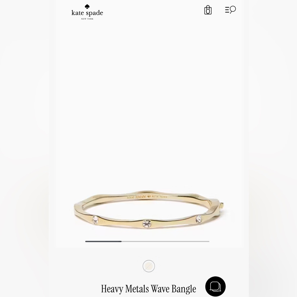 kate spade NWOT Heavy Metals Crystal Hinged Bangle Set - Rose Gold & Silver - Picture 3 of 4